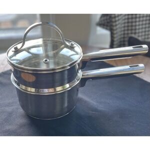 Endurance Stainless Steel Double Boiler Pot with Glass Lid, Pre-owned